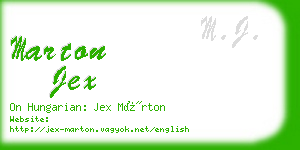 marton jex business card